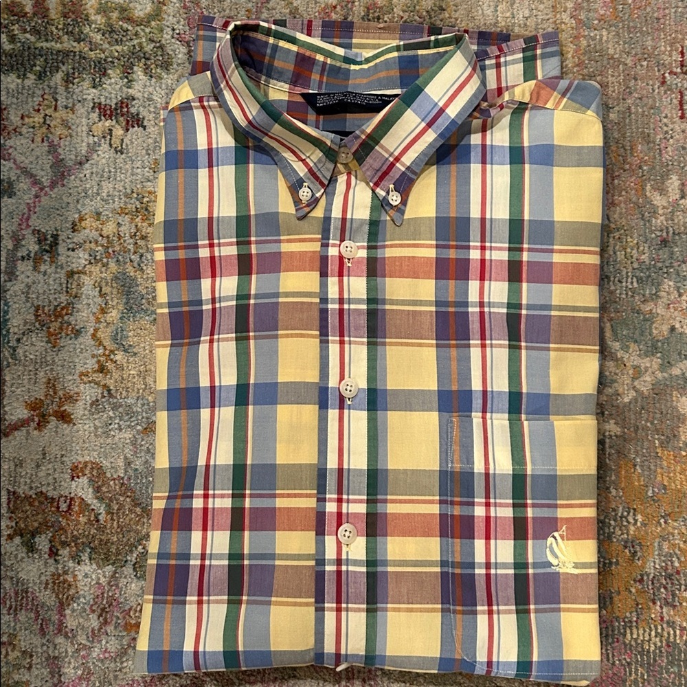 EUC Nautica Plaid Short sleeve XLT